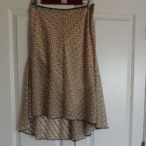 Max Studio Tan And Black High Low  Skirt